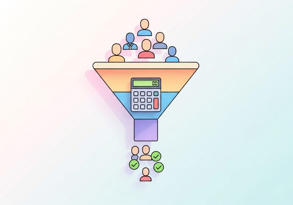 A diagram showing how an interactive calculator helps qualify leads for alternative medicine practitioners by filtering potential clients.