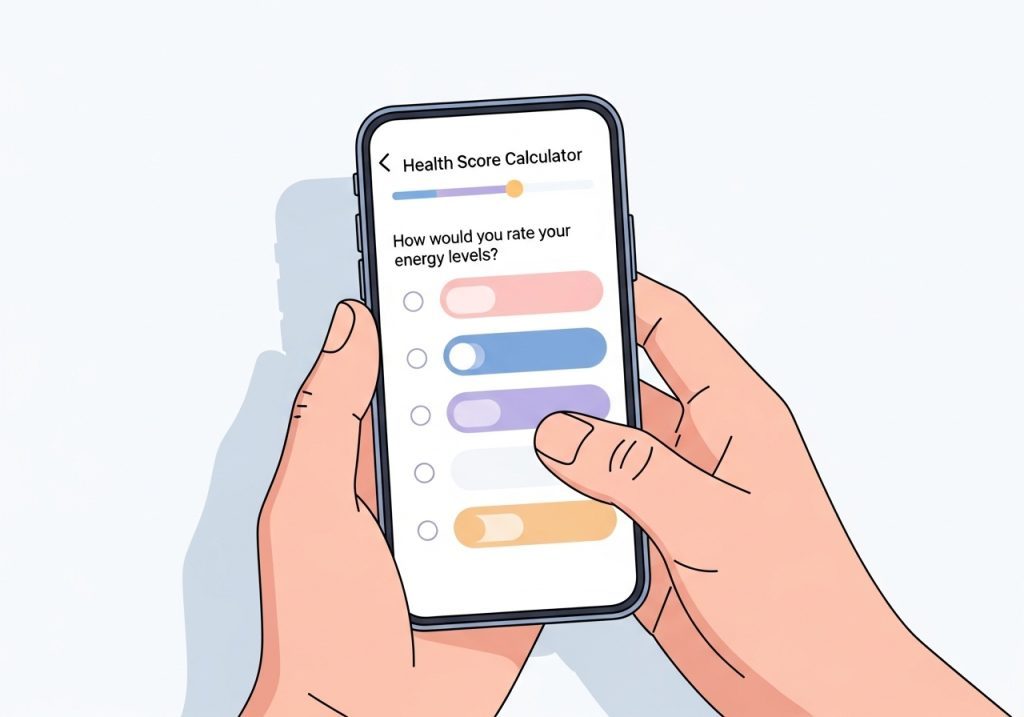 An interactive health calculator on a smartphone, a tool for getting more qualified patients for a practice.