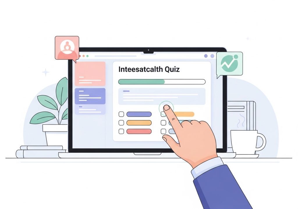 An interactive lead calculator on a laptop screen, used as a tool for generating leads for a health or wellness practice.