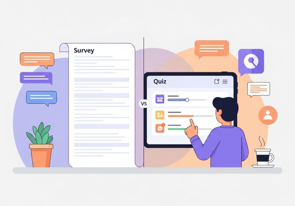 A comparison of a static survey form versus an engaging, interactive calculator from LeadCalculators.