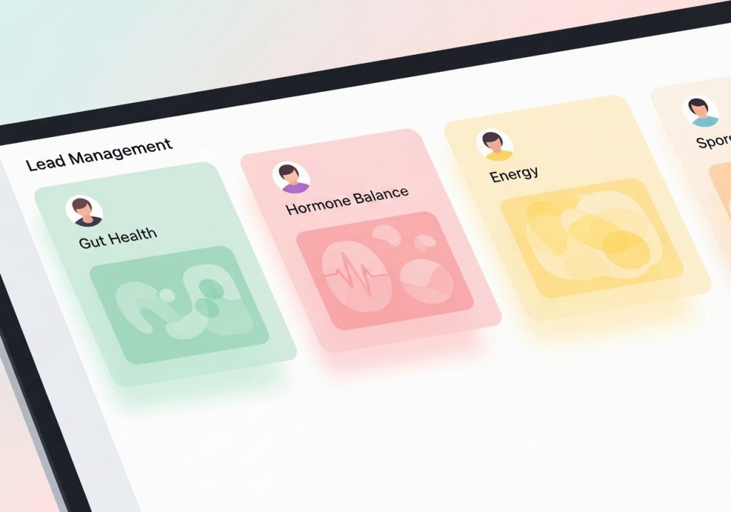 Illustration of a screen segmenting potential clients into different health interest groups.