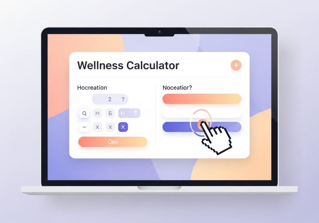 A user interacting with a personalized health calculator on a website, demonstrating an effective first step in customer relations.