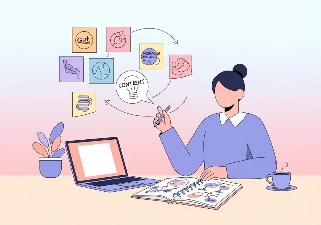 A functional medicine practitioner creating high-value content to attract new patients to her practice.